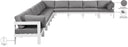 Nizuc - Outdoor Patio 10 Piece Modular Sectional With White Frame - Meridian Furniture - Stationary Sectionals- Elite Enclave Home
