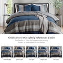 Boulder Stripe - Twin/Twin Long Pieced Comforter Set - Blue