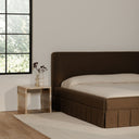 Maren - Queen Bed - Dark Brown - Moe's Home Collection - Upholstered Beds - Elite Enclave Home