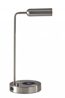Desk Lamp With USB And Wireless Charging - Silver