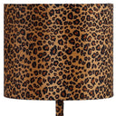 19" Metal Bedside Table Lamp With Orange And Black Drum Shade - Orange And Black
