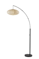 Arc Floor Lamp With Beige Solid Color Globe Shade - Black - HomeRoots - Floor Lamps - Elite Enclave Home