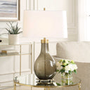 Shyla - Dark Glass Table Lamp - White - Uttermost - Table Lamps- Elite Enclave Home