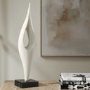 Fluid Drop - Stone Sculpture - White - Uttermost - Sculptures & Figurines - Elite Enclave Home
