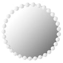 Marlowe - Beaded Round Wall Mirror - White