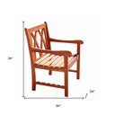 Dining Arm Chair With Diagonal Back - Brown