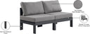 Nizuc - Outdoor Patio 2 Seat Armless Modular Sofa With Gray Frame