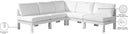 Nizuc - Outdoor Patio 5 Piece Modular Sectional With White Frame - Meridian Furniture - Stationary Sectionals- Elite Enclave Home