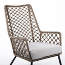 Metal Outdoor Arm Chair With Gray Cushion - Light Brown / Gray