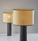 Ceramic Cylinder Table Lamp With Beige Drum Shade - Black - HomeRoots - Table Lamps - Elite Enclave Home