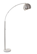 Steel Arc Floor Lamp With Solid Color Bowl Shade - Silver - HomeRoots - Floor Lamps - Elite Enclave Home