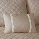 Breanna - Queen 4 Piece Reversible Tailored Bedspread Set - Khaki