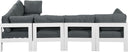 Nizuc - Outdoor Patio 6 Piece Modular Sectional With White Frame