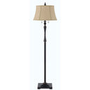Two Light Traditional Shaped Floor Lamp With Brown Square Shade - Bronze - HomeRoots - Floor Lamps - Elite Enclave Home
