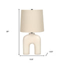 Geometric Table Lamp With Beige Empire Shade - Cream - HomeRoots - Table Lamps - Elite Enclave Home