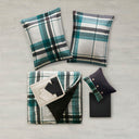 Robbie - 7 Piece Twin Plaid Comforter Set With Bed Sheets - Teal / Black
