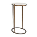 Mercier - Round Marble Accent Table - Brass / White