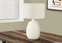 Gourd Table Lamp With Drum Shade - Cream - HomeRoots - Table Lamps - Elite Enclave Home