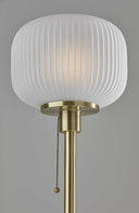 Torchiere Floor Lamp With White Globe Shade - Black - HomeRoots - Floor Lamps - Elite Enclave Home