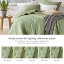Mina - Twin/Twin Long Waffle Weave Textured Quilt Set - Green