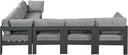 Nizuc - Outdoor Patio 7 Piece Modular Sectional With Gray Frame - Meridian Furniture - Stationary Sectionals- Elite Enclave Home