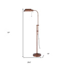 Adjustable Traditional Shaped Floor Lamp With Rust Square Shade - Rust - HomeRoots - Floor Lamps - Elite Enclave Home