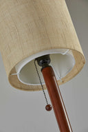 Solid Wood Standard Table Lamp With Beige Shade - Walnut