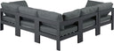 Nizuc - Outdoor Patio 5 Piece Modular Sectional With Gray Frame
