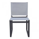 Aluminum Indoor Outdoor Dining Chair (Set of 2) - Gray And Black