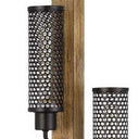 Three Light Traditional Shaped Floor Lamp With Black Novelty Shade - Brown - HomeRoots - Floor Lamps - Elite Enclave Home