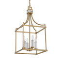 Montreal - 4 Light Brass Lantern Pendant - Gold