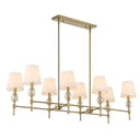 Arques - 8 Light Linear Chandelier - White / Gold