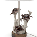 Table Lamp With White Drum Shade (Set of 2) - Brown