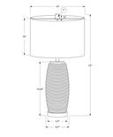 Ceramic Cylinder Table Lamp With Gray Drum Shade - Gray And Silver - HomeRoots - Table Lamps - Elite Enclave Home