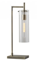 Novelty With Clear Cylinder Shade - Brass