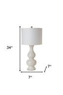 Ceramic Gourd Table Lamp With Off-White Drum Shade (Set of 2) - Off-White