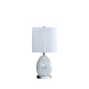 Luster Mirrored Glass Table Lamp With Night Light - White