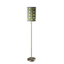 Steel Novelty Floor Lamp With Drum Shade - Silver / Gray And Green - HomeRoots - Floor Lamps - Elite Enclave Home
