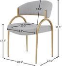 Privet - Dining Chair (Set of 2) - Gold Base - Meridian Furniture - Chair Sets - Elite Enclave Home