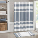 Spa Waffle - 108" x 72" Shower Curtain With 3M Treatment - Dark Blue - Madison Park - Shower Curtains - Elite Enclave Home