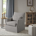 London - Skirted Swivel Chair - Gray - Martha Stewart - Swivel Chairs - Elite Enclave Home