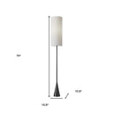 Dramatic Floor Lamp Bell Shaped Base In Nickel Finish Metal - Black - HomeRoots - Floor Lamps - Elite Enclave Home