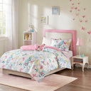 Cynthia - Printed Butterfly Comforter Set - Pink