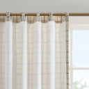 Anaheim - 50x108" Plaid Rod Pocket And Back Tab Curtain Panel With Fleece Lining - Natural - Madison Park - Curtains & Drapes - Elite Enclave Home
