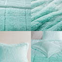 Brielle - Twin Ombre Shaggy Long Comforter Mini Set - Blue
