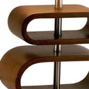 Retro Ovals Wood Bedside Lamp With Natural Shade - Brown - HomeRoots - Table Lamps - Elite Enclave Home