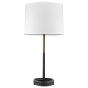 Metal Table Lamp With White Empire Shade - Black And Gold