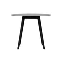3 Piece Round Stone Dining Set With Two Chairs - Gray, Red And Black