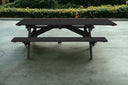 Solid Wood Outdoor Picnic Table With Umbrella Hole - Charcoal