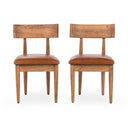 Alvaro - Leather Dining Chair (Set of 2) - Golden Wheat